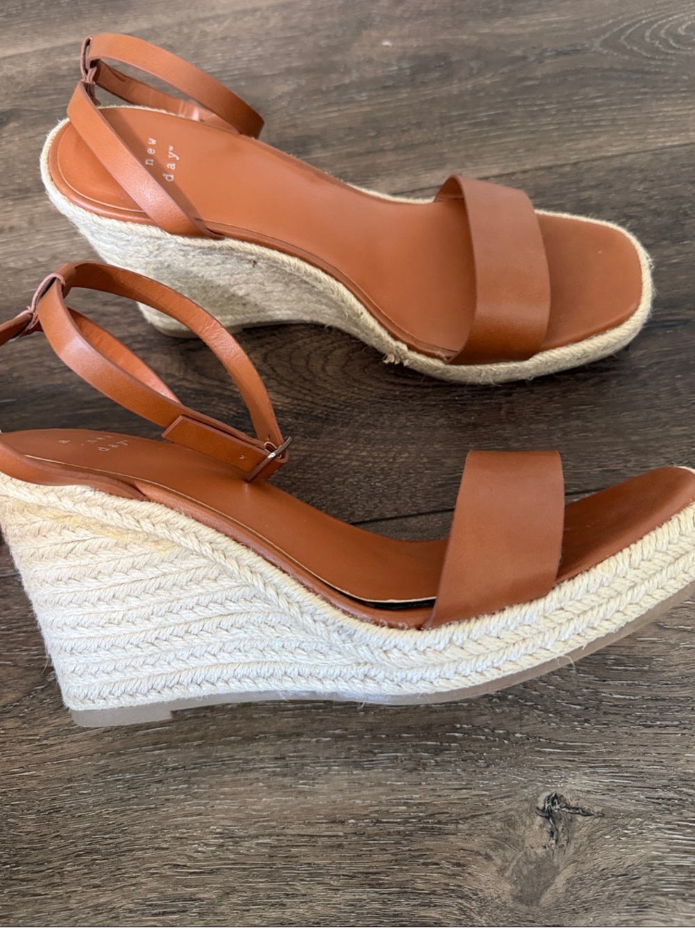 a new day Tan Espadrille Wedge Sandals with Ankle Strap